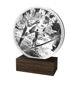 Dřevěná plaketa TFRW771 | Skoky na lyžích Výška cm: 9,5