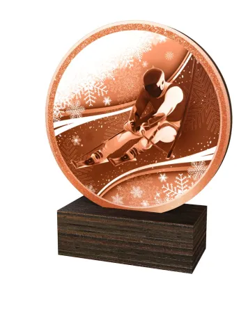 Dřevěná plaketa TFRW776 | Sjezdové lyžování Výška cm: 10,5