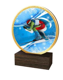 Dřevěná plaketa TFRW777 | Sjezdové lyžování Výška cm: 9,5