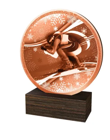 Dřevěná plaketa TFRW780 | Sjezdové lyžování Výška cm: 10,5