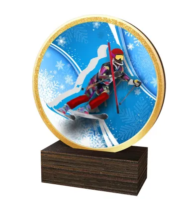 Dřevěná plaketa TFRW781 | Sjezdové lyžování Výška cm: 9,5