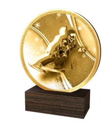 Dřevěná plaketa TFRW782 | Sjezdové lyžování Výška cm: 9,5