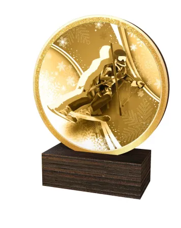 Dřevěná plaketa TFRW782 | Sjezdové lyžování Výška cm: 10,5