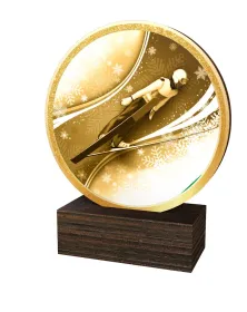 Dřevěná plaketa TFRW802 | Skoky na lyžích Výška cm: 13,5