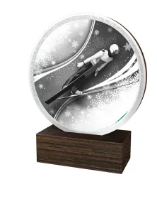 Dřevěná plaketa TFRW803 | Skoky na lyžích Výška cm: 12,5