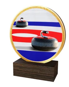 Dřevěná plaketa TFRW856 | Curling Výška cm: 13,5