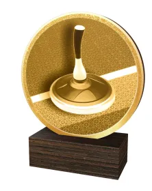 Dřevěná plaketa TFRW861 | Eisstock Výška cm: 9,5
