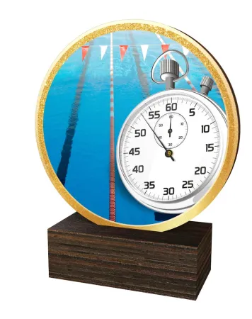 Dřevěná plaketa TFRW864 | Plavání Výška cm: 13,5