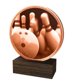 Dřevěná plaketa TFRW883 | Bowling Výška cm: 9,5