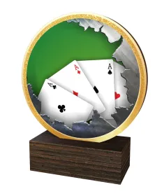 Dřevěná plaketa TFRW884 | Karty Výška cm: 13,5