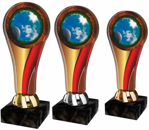 Akrylátová trofej ACL2100M14 | Golf Výška cm: 14,5, Barva: bronz