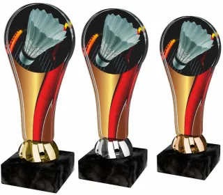 Akrylátová trofej ACL2100M20 | Badminton Výška cm: 16,5, Barva: bronz