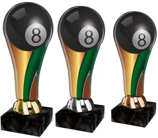 Akrylátová trofej ACL2100M22 | Billiard Výška cm: 16,5, Barva: stříbro