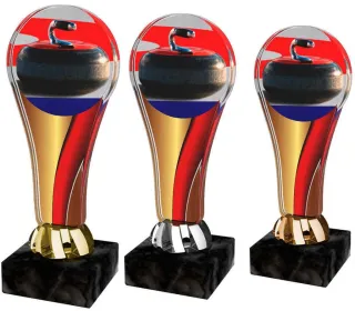 Akrylátová trofej ACL2100M27 | Curling Výška cm: 14,5, Barva: bronz
