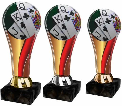 Akrylátová trofej ACL2100M38 | Karty Výška cm: 15,5, Barva: bronz