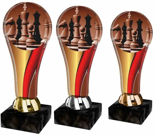 Akrylátová trofej ACL2100M39 | Šachy Výška cm: 15,5, Barva: stříbro