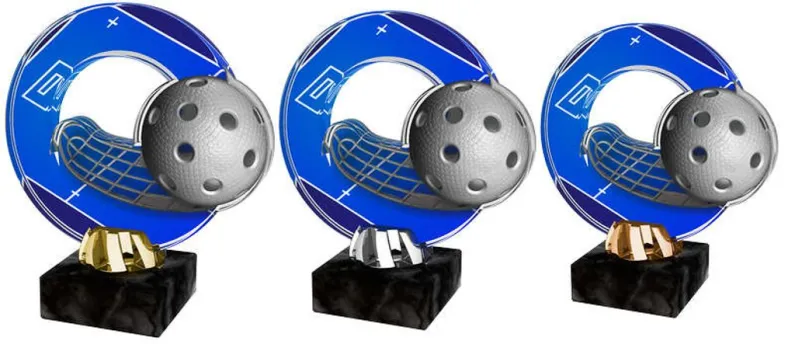 Akrylátová trofej ACL2101M19 | Florbal Výška cm: 12, Barva: zlato