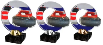 Akrylátová trofej ACL2101M25 | Curling Výška cm: 12, Barva: stříbro