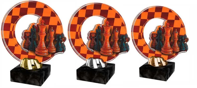 Akrylátová trofej ACL2101M32 | Šachy Výška cm: 13, Barva: zlato