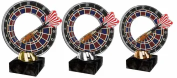 Akrylátová trofej ACL2101M34 | Šipky Výška cm: 13, Barva: stříbro