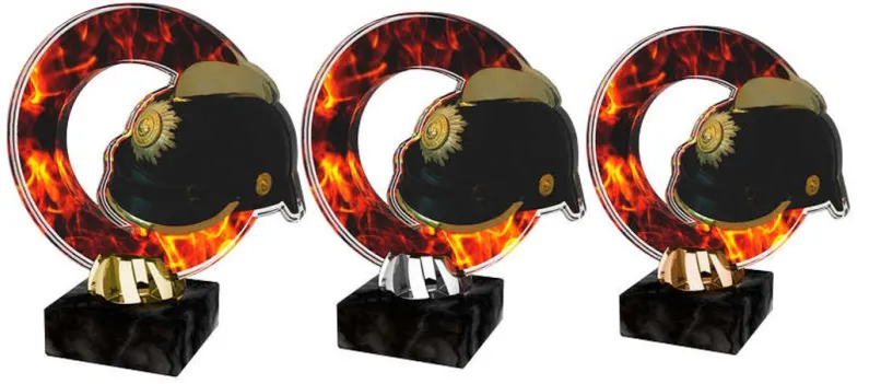 Akrylátová trofej ACL2101M40 | Hasiči Výška cm: 13, Barva: zlato