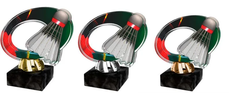 Akrylátová trofej ACL2102M18 | Badminton Výška cm: 11, Barva: stříbro