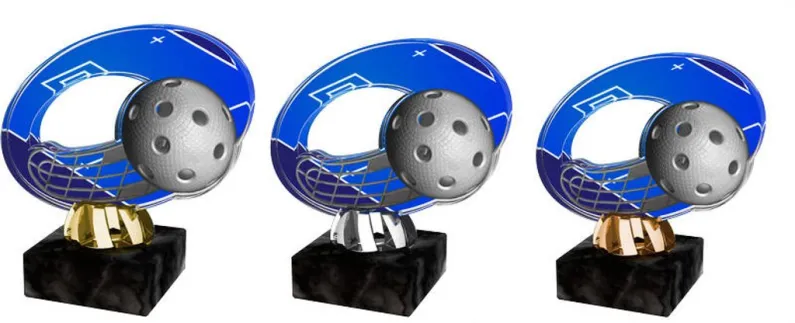 Akrylátová trofej ACL2102M21 | Florbal Výška cm: 13, Barva: zlato