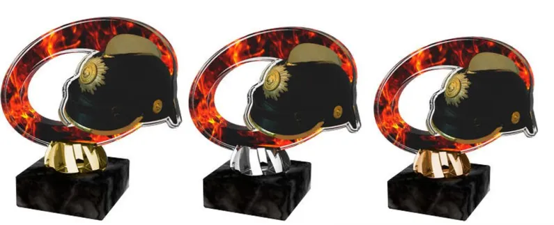 Akrylátová trofej ACL2102M42 | Hasiči Výška cm: 11, Barva: bronz