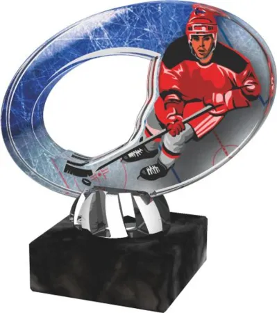 Akrylátová trofej ACL2102M46 | Hokej Výška cm: 13, Barva: zlato