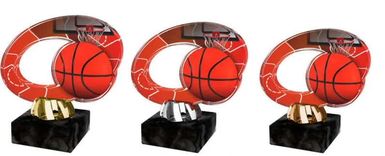 Akrylátová trofej ACL2102M9 | Basketball Výška cm: 12, Barva: zlato