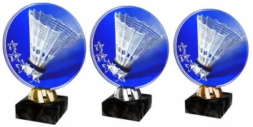 Akrylátová trofej ACL2103M17 | Badminton Výška cm: 15, Barva: bronz