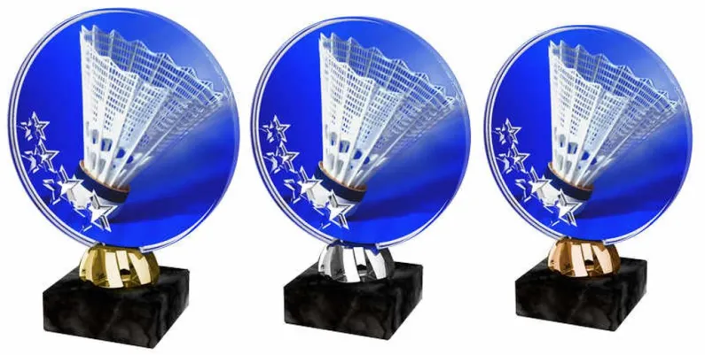 Akrylátová trofej ACL2103M17 | Badminton Výška cm: 15, Barva: bronz