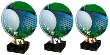 Akrylátová trofej ACL2103M19 | Golf Výška cm: 13, Barva: zlato