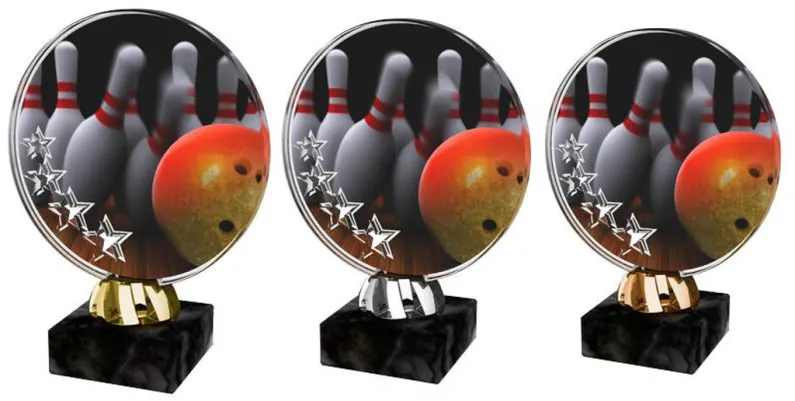 Akrylátová trofej ACL2103M26 | Bowling Výška cm: 13, Barva: zlato
