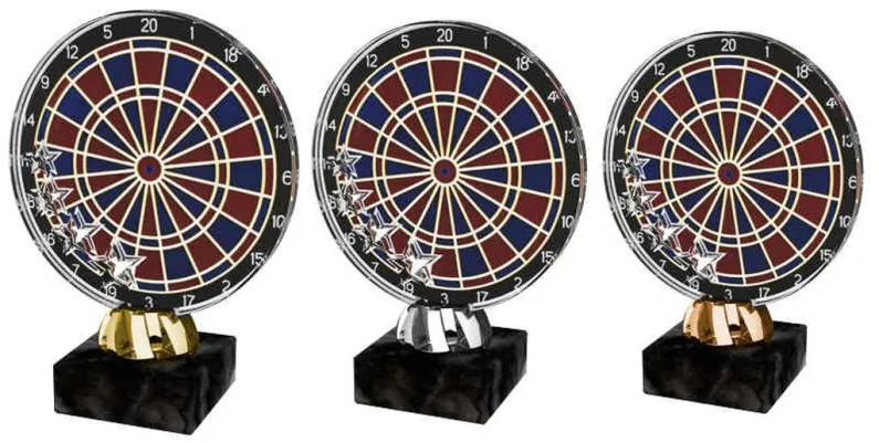 Akrylátová trofej ACL2103M34 | Šipky Výška cm: 13, Barva: zlato