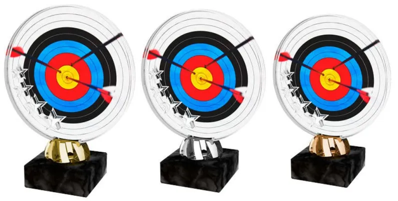 Akrylátová trofej ACL2103M36 | Lukostřelba Výška cm: 13, Barva: zlato