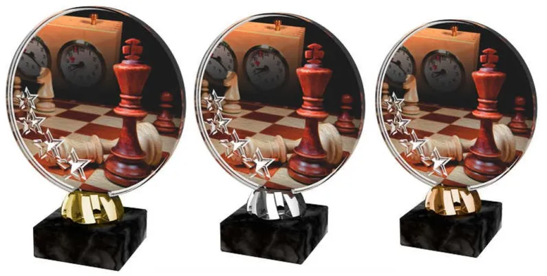 Akrylátová trofej ACL2103M39 | Šachy Výška cm: 15, Barva: bronz