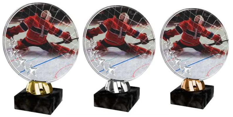 Akrylátová trofej ACL2103M8 | Hokej Výška cm: 15, Barva: stříbro