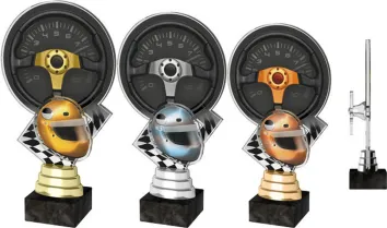 Akrylátová trofej ACTR0015 | Motorsport Výška cm: 19,5, Barva: stříbro