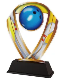 Akrylátová trofej ACRC001M04 | Bowling Výška cm: 17, Barva: bronz
