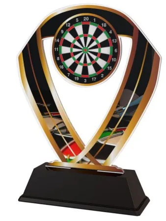 Akrylátová trofej ACRC001M05 | Šipky Výška cm: 16, Barva: stříbro