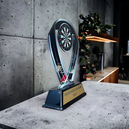 Akrylátová trofej ACRC001M05 | Šipky Výška cm: 16, Barva: stříbro