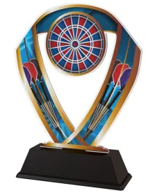 Akrylátová trofej ACRC001M06 | Šipky Výška cm: 17, Barva: stříbro