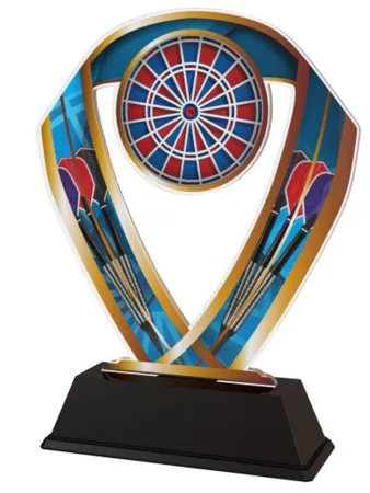 Akrylátová trofej ACRC001M06 | Šipky Výška cm: 17, Barva: zlato