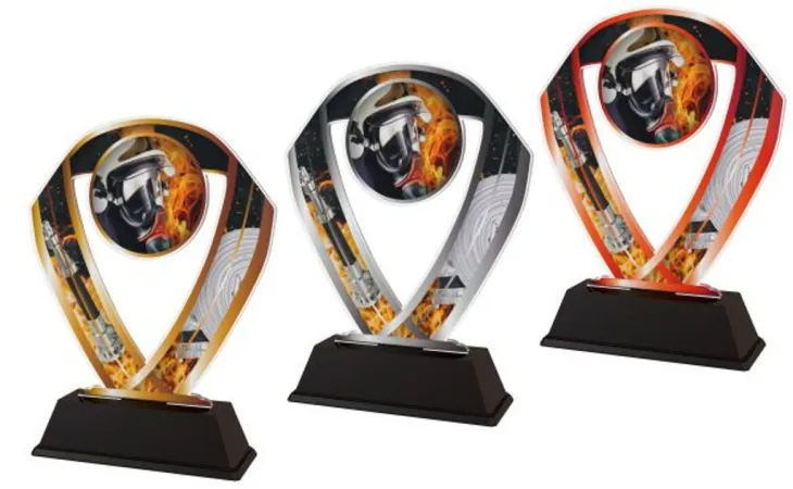 Akrylátová trofej ACRC001M11 | Hasiči Výška cm: 16, Barva: stříbro