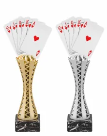 Trofej HLAC03M21 | Karty Výška cm: 27,5, Barva: stříbro