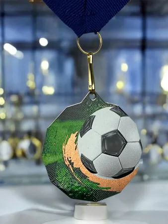 Kovová medaile MDM03M01 | Fotbal Stuha: ST15, MD průměr: 5, Barva: bronz