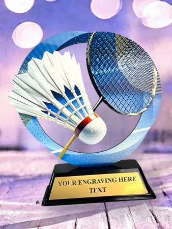 Kovová trofej SAM02M04 | Badminton Výška cm: 17, Barva: bronz