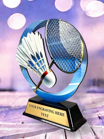 Kovová trofej SAM02M04 | Badminton Výška cm: 17, Barva: bronz