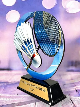 Kovová trofej SAM02M04 | Badminton Výška cm: 17, Barva: bronz